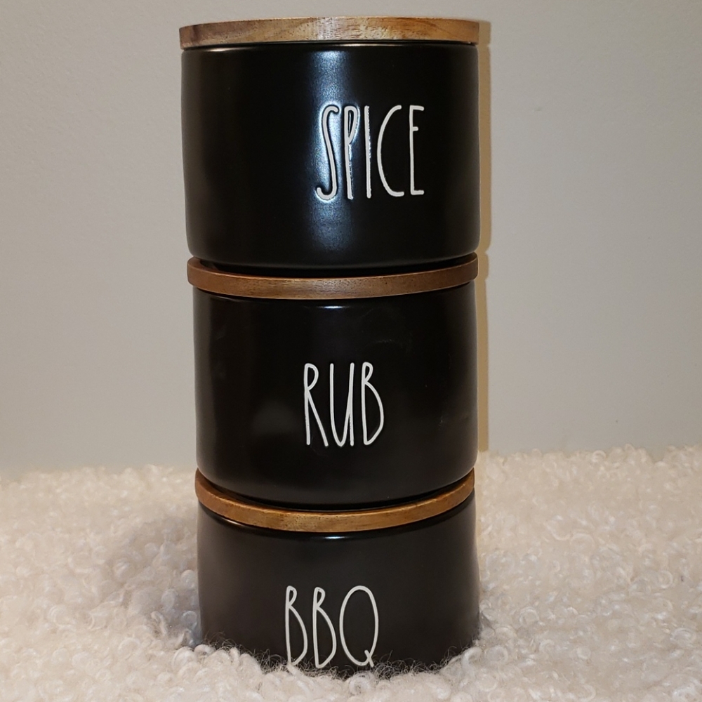Rae dunn Black Stackable Canister Cellar